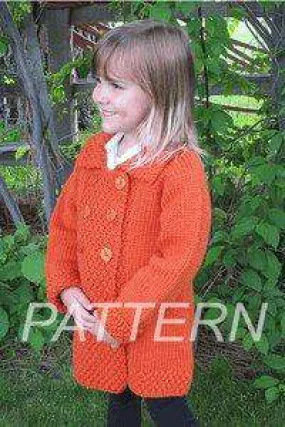 Knitting Pure and Simple Girl's Double Breasted Coat PATTERN ONLY