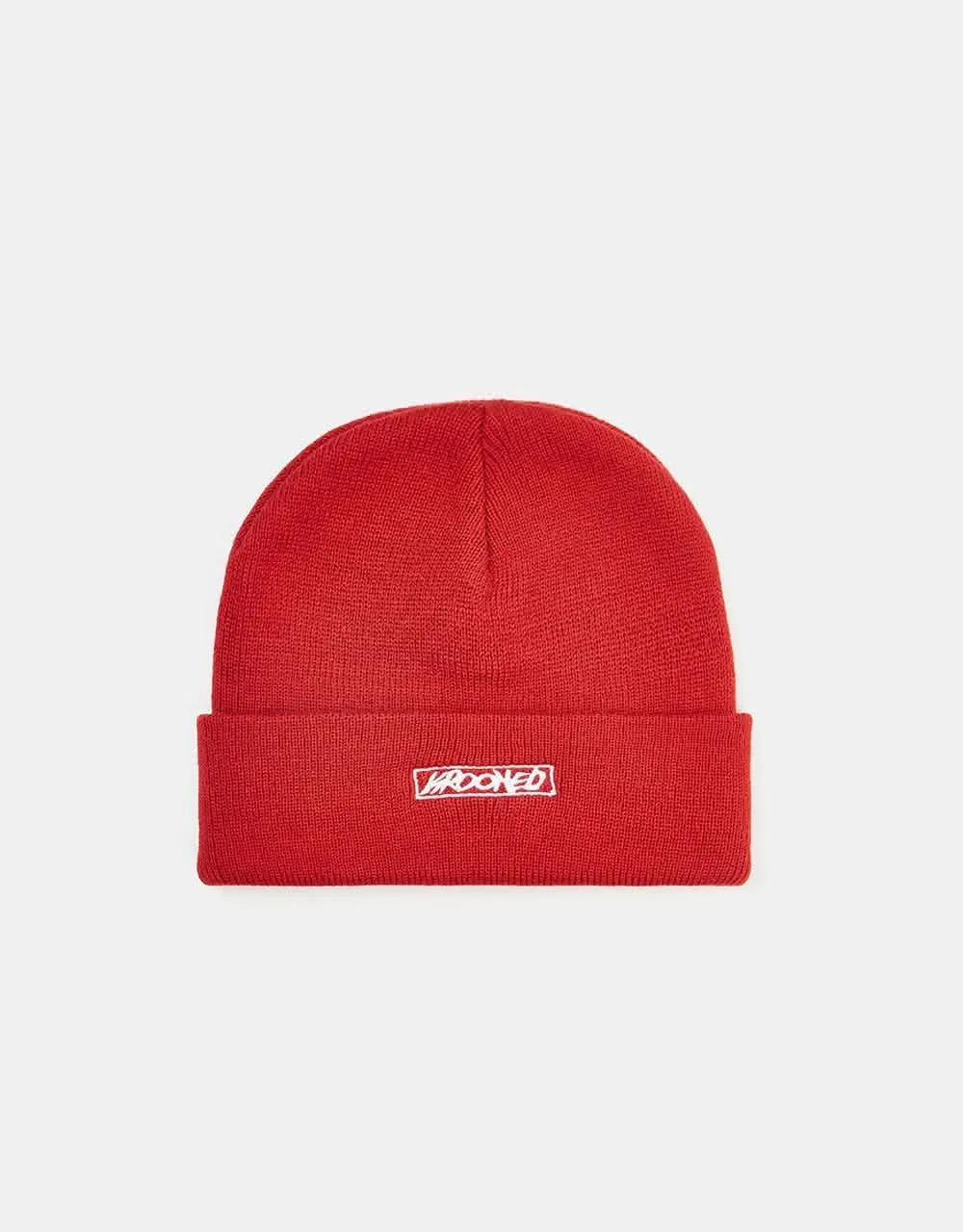 Krooked Moonsmile Script Beanie - Dark Red/White