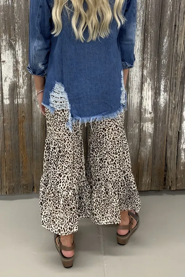 Leopard Print Flared Pant