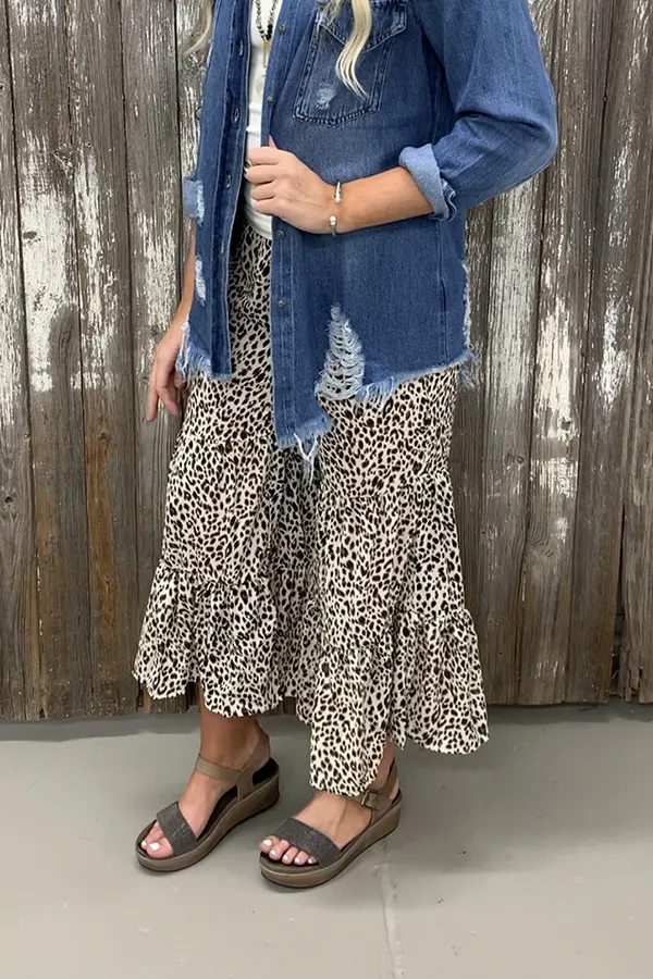 Leopard Print Flared Pant