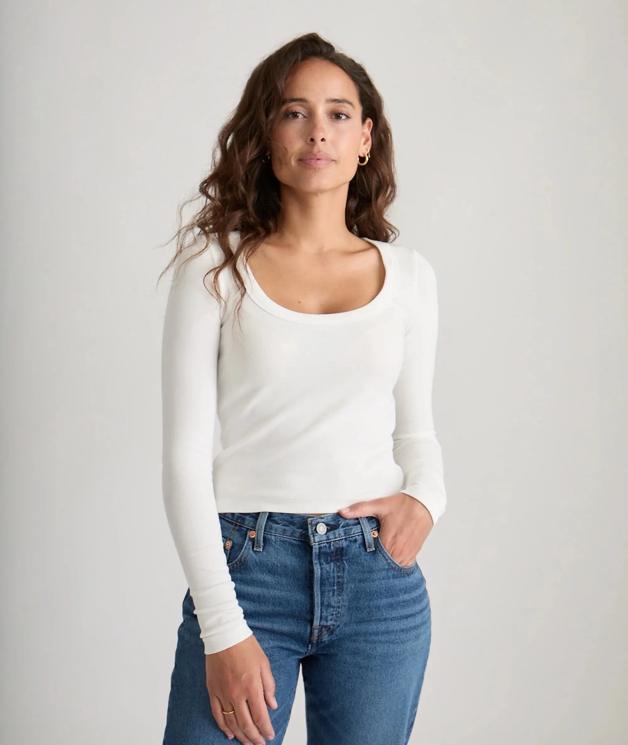 Lexi Rib Sun-In Scoop Tee