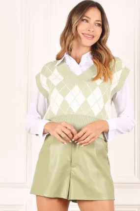 Lilou Knitted argyle sweater vest