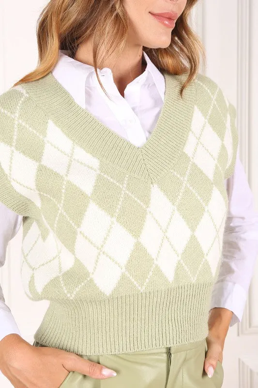 Lilou Knitted argyle sweater vest