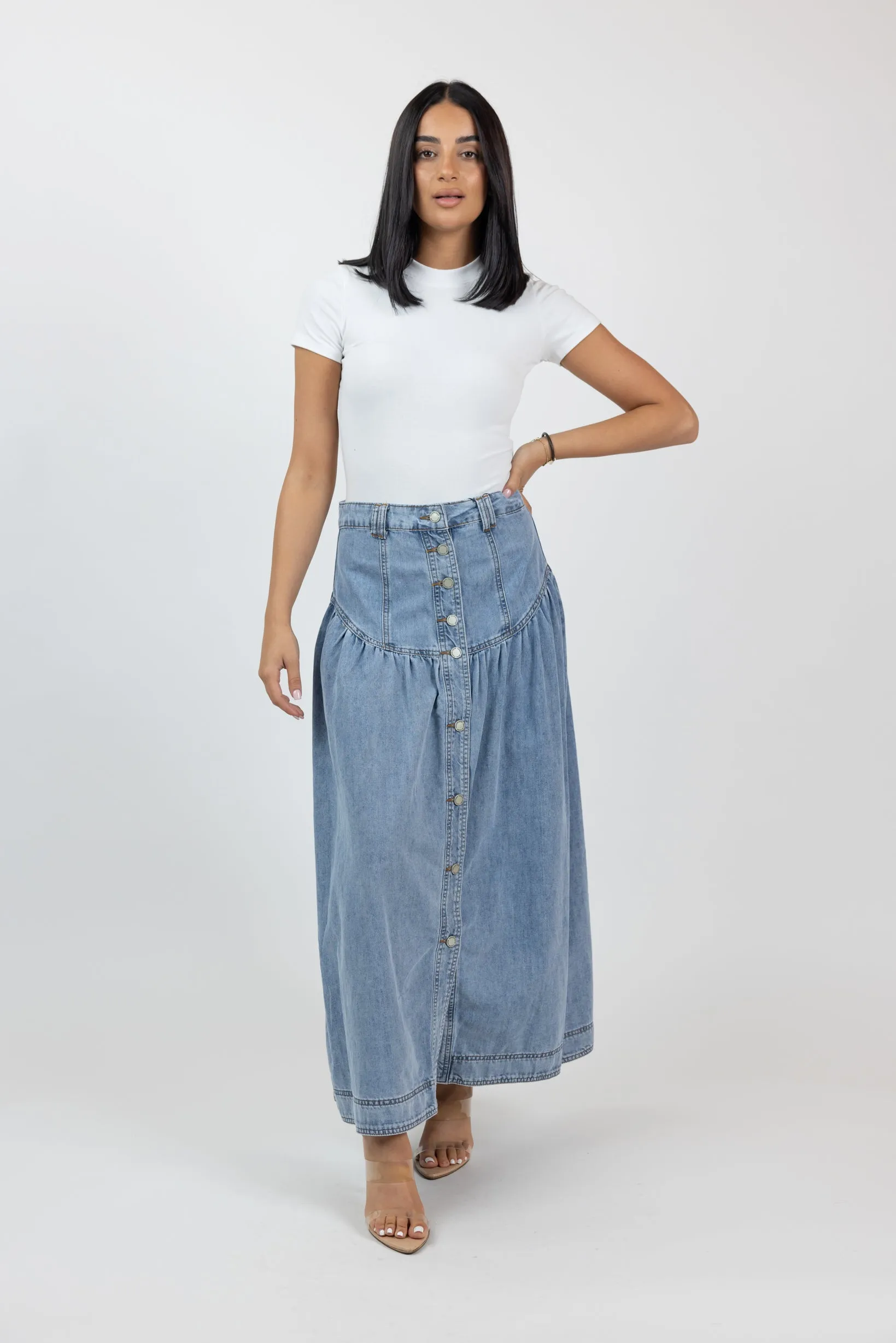 Liora Denim Maxi Skirt