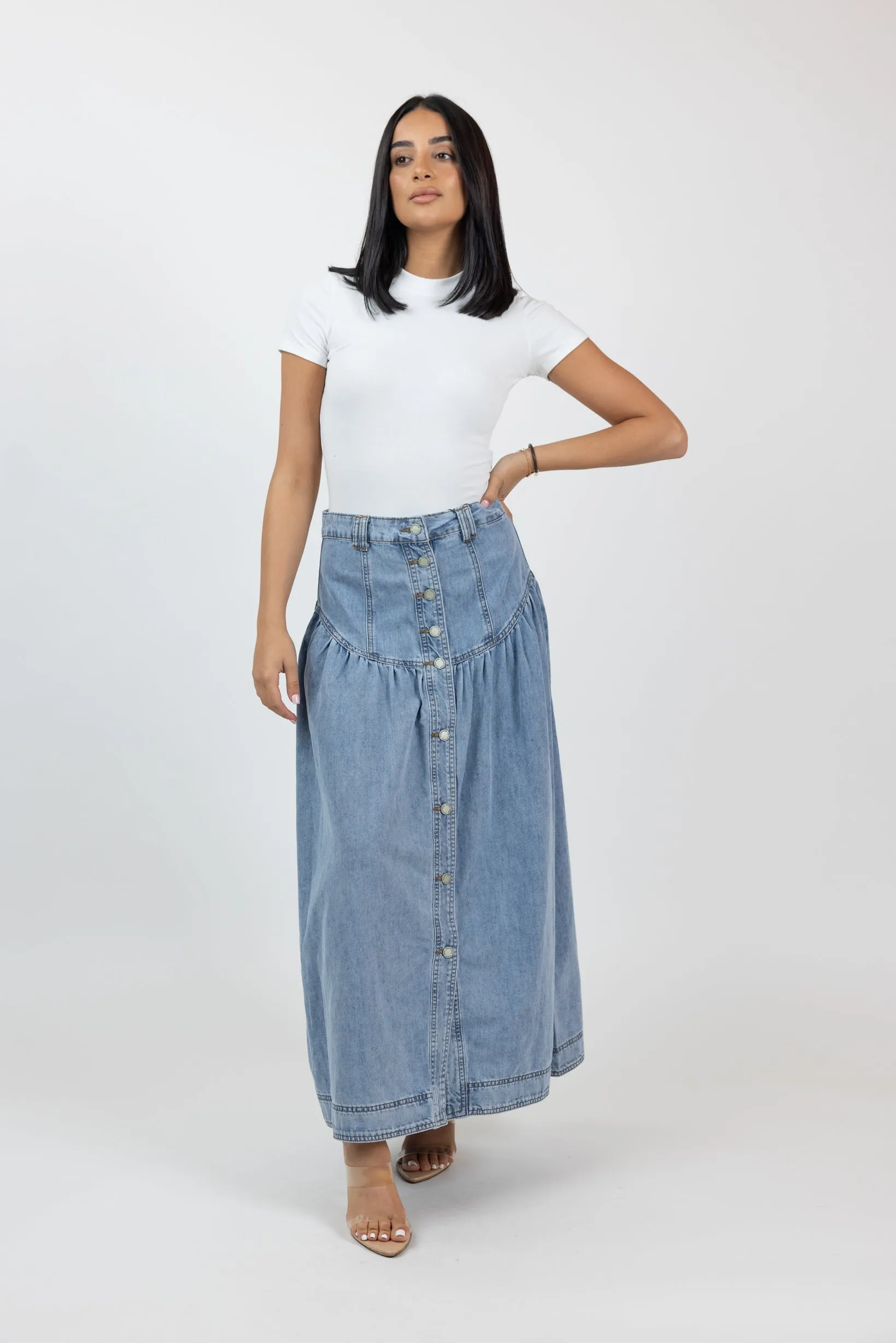 Liora Denim Maxi Skirt