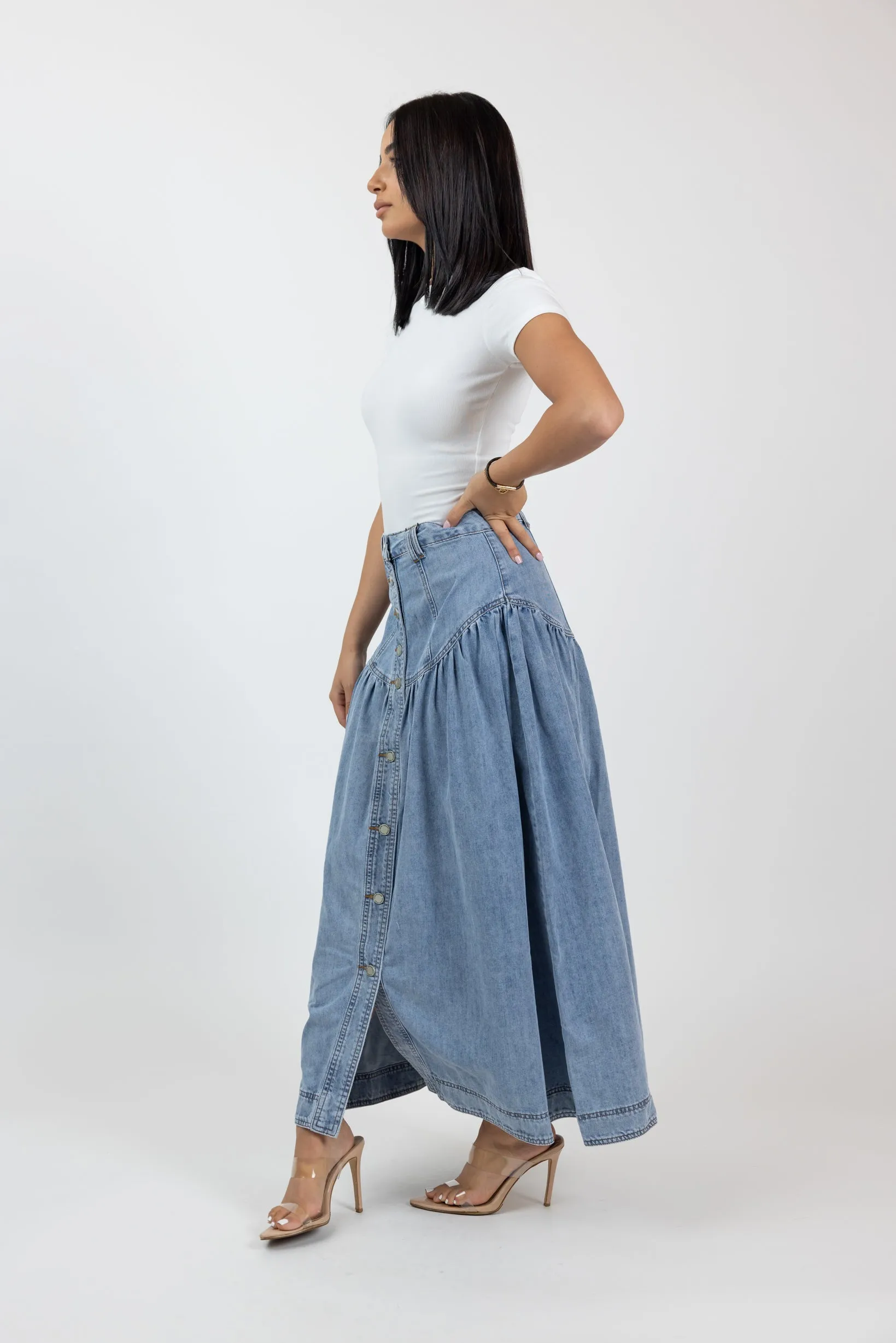 Liora Denim Maxi Skirt