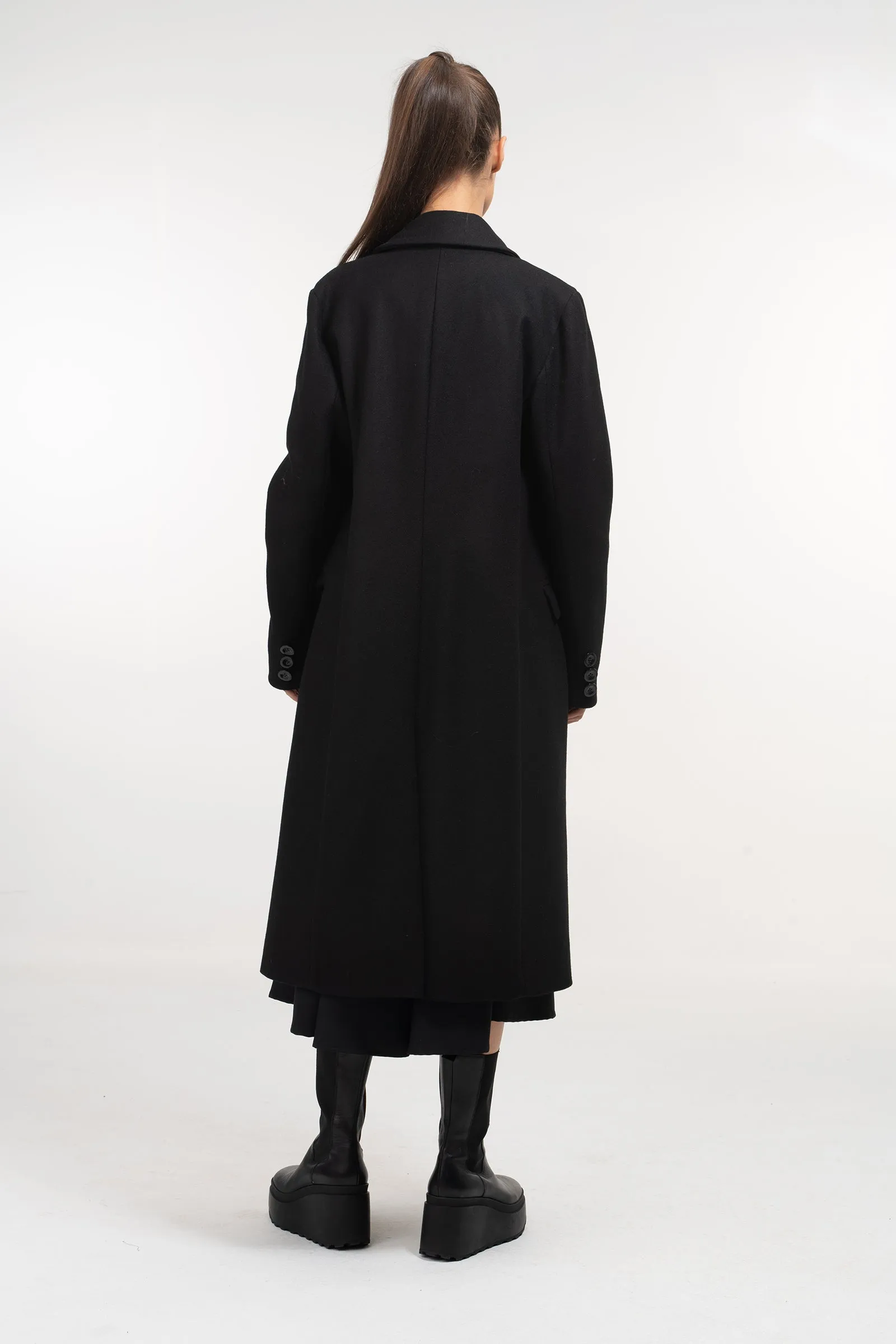 Long Winter Double Breasted Wool Coat for Women