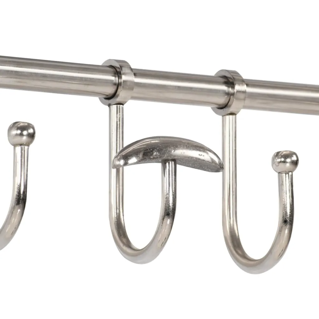 Luggage Rack with Coat Hangers Wall Mounted Aluminium