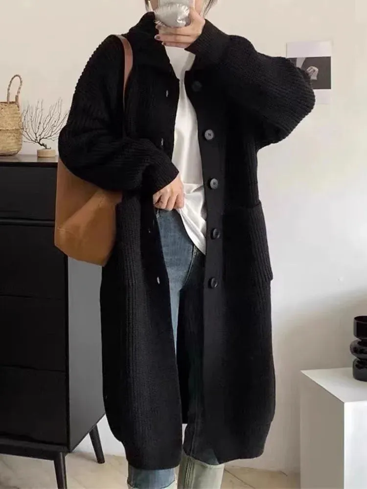 Luxe Oversized Knitted Coat with Pockets