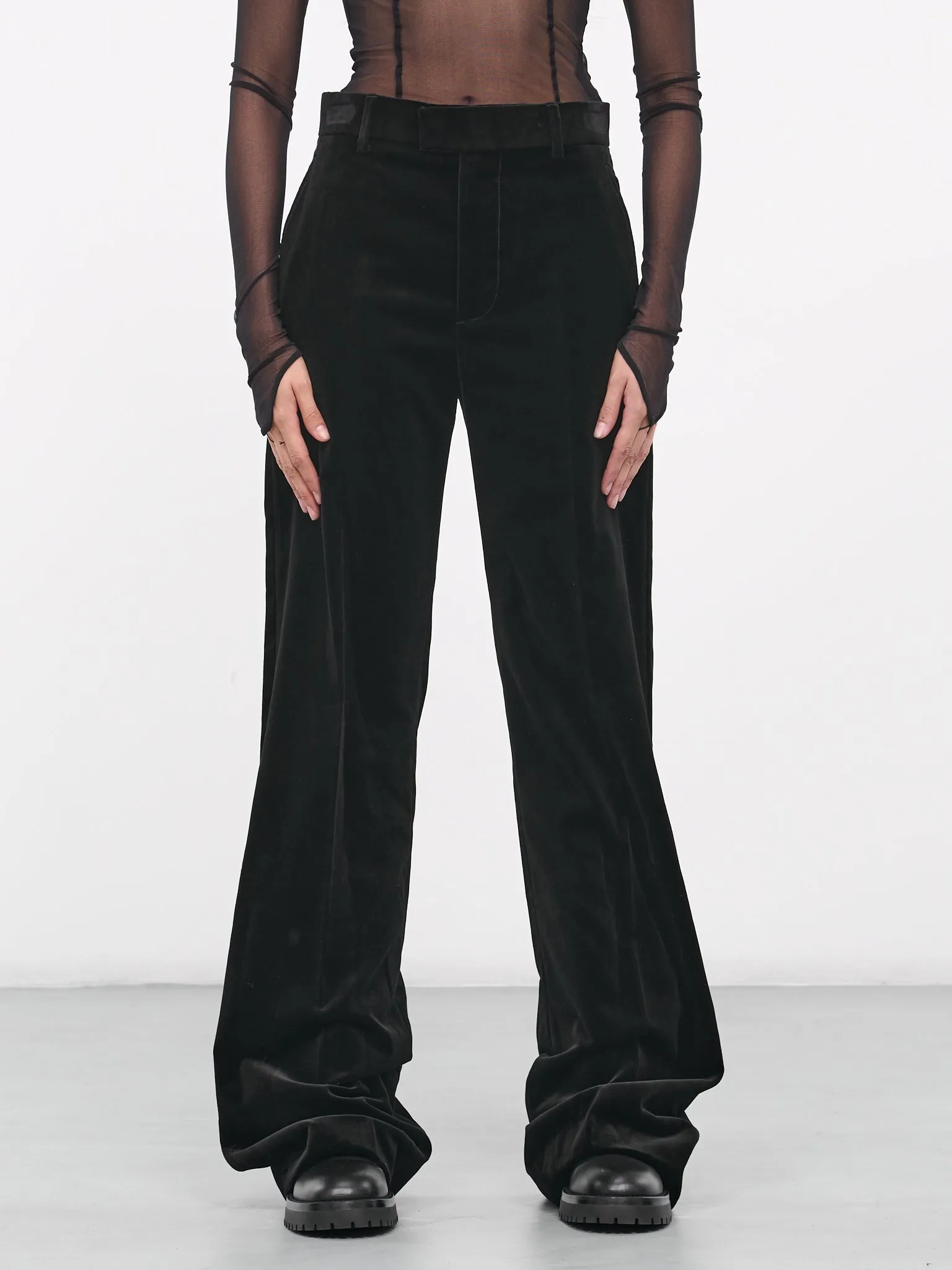 Maaike Flared Comfort Trousers (B0011423-FA351-099-BLACK)