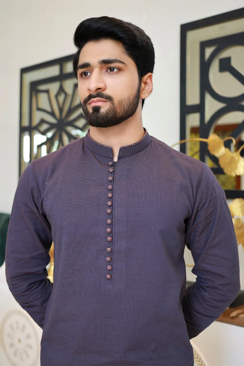 Men Stylish Cotton Kurta Purple