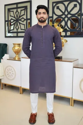 Men Stylish Cotton Kurta Purple