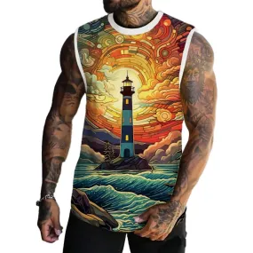 MEN'S BASIC PRINTED ROUND NECK VEST 36932264YM