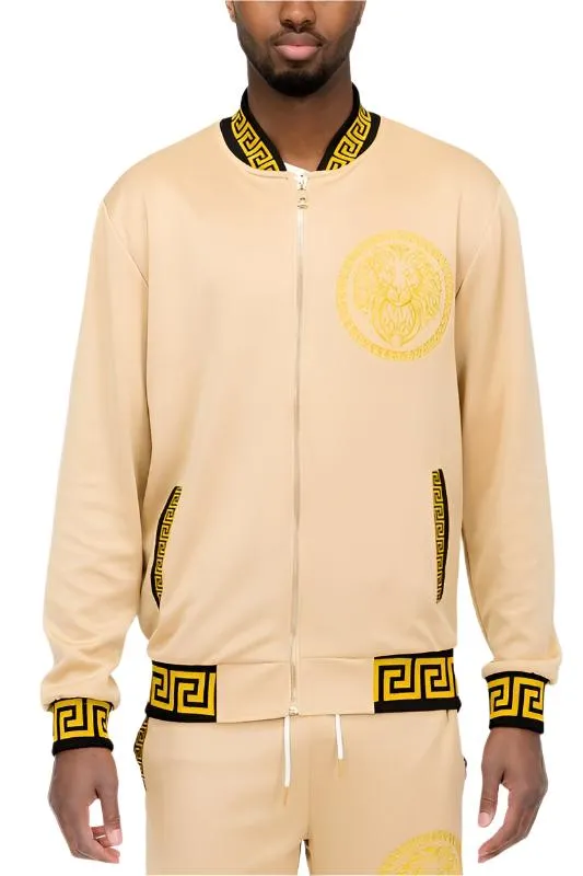 Mens Black And Gold Detail Track Suit Jacket