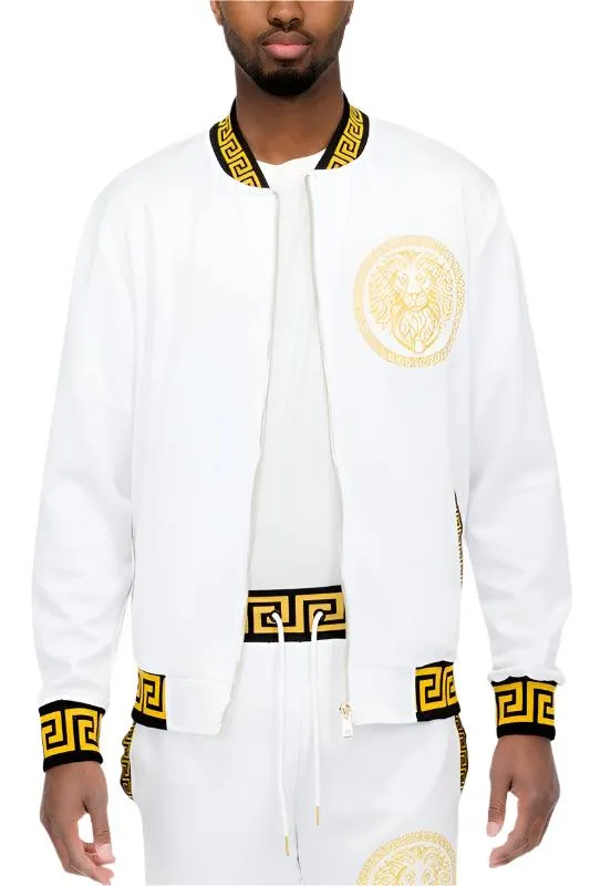 Mens Black And Gold Detail Track Suit Jacket