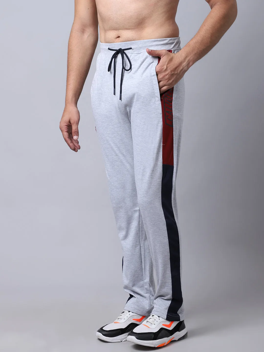 Mens Grey Melange Track Pant