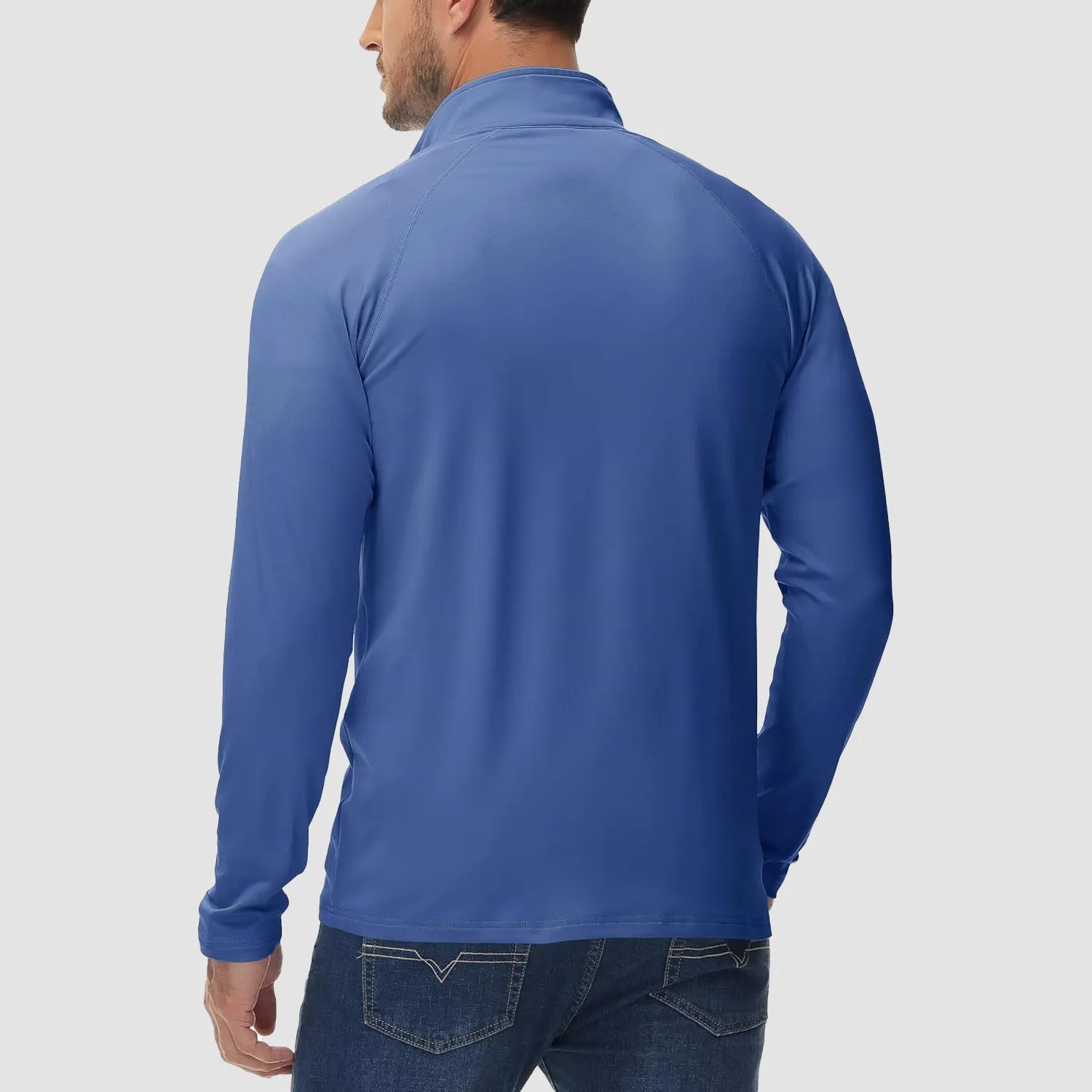 Men's Quarter Zip Pullover Long Sleeve Sweatshirts Fleece Lined Golf Pullover Thermal Gym Workout Tops