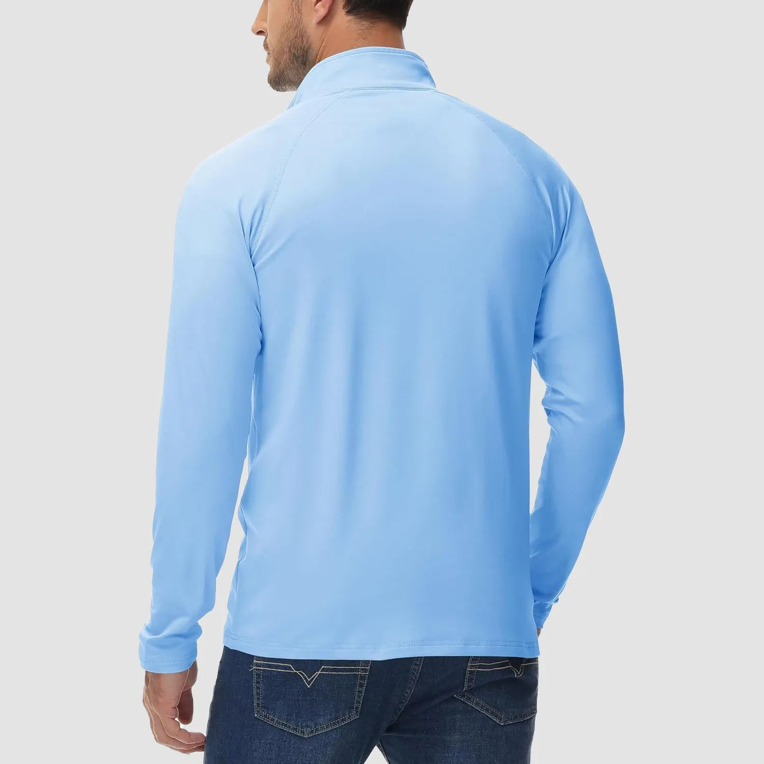 Men's Quarter Zip Pullover Long Sleeve Sweatshirts Fleece Lined Golf Pullover Thermal Gym Workout Tops