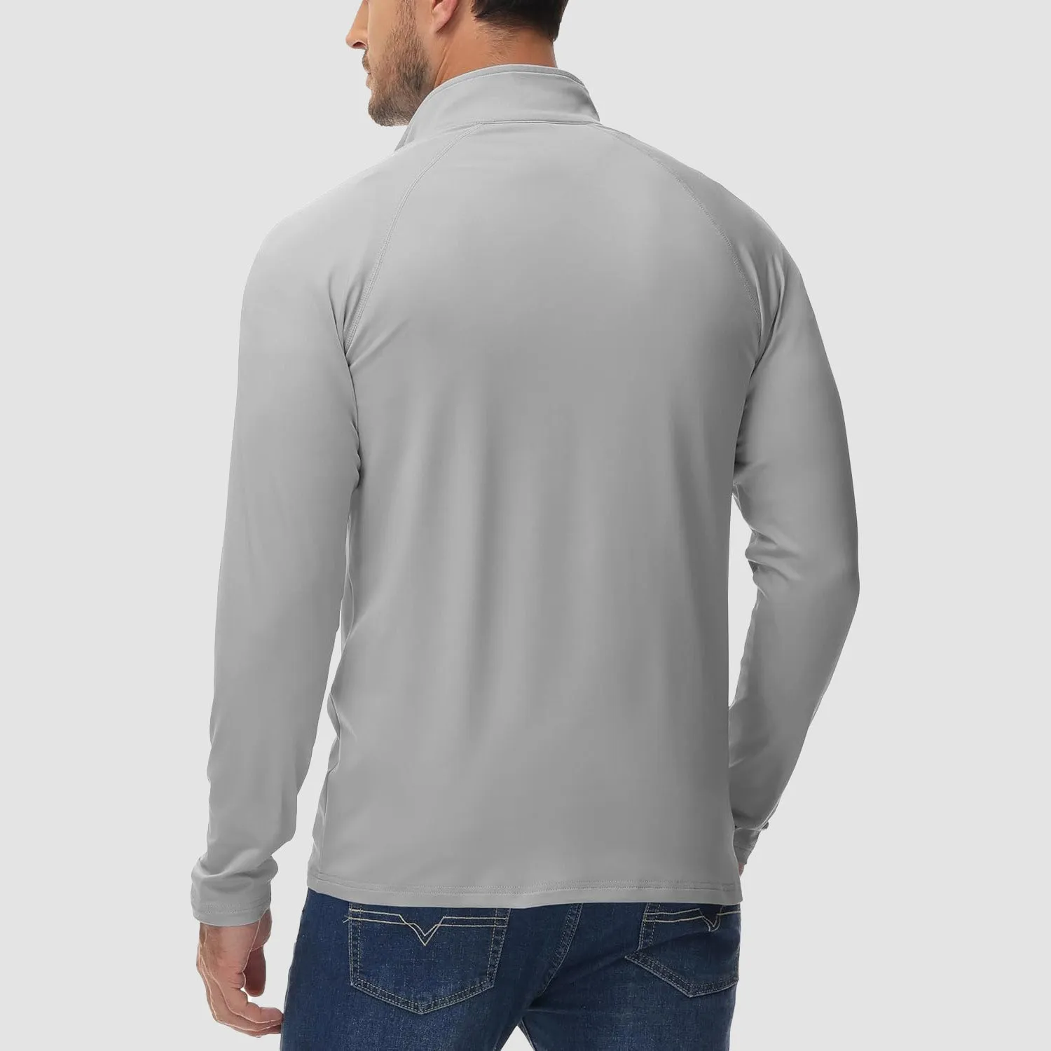 Men's Quarter Zip Pullover Long Sleeve Sweatshirts Fleece Lined Golf Pullover Thermal Gym Workout Tops