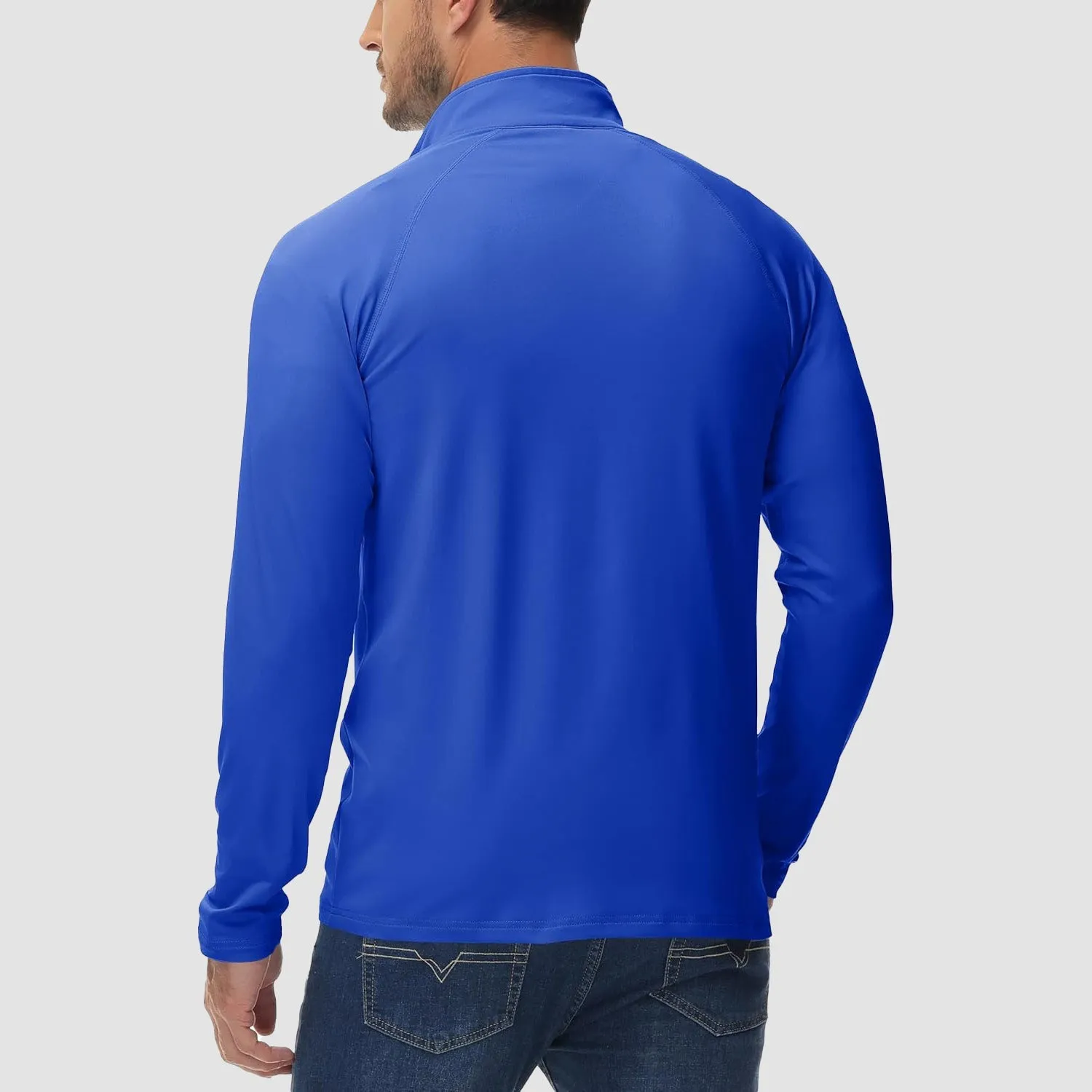 Men's Quarter Zip Pullover Long Sleeve Sweatshirts Fleece Lined Golf Pullover Thermal Gym Workout Tops