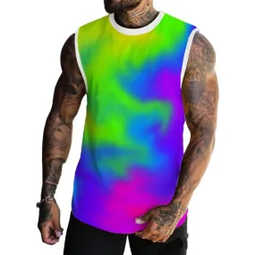 MEN'S SPRING/SUMMER PRINTED REGULAR FIT CREW NECK VEST 80121750YM