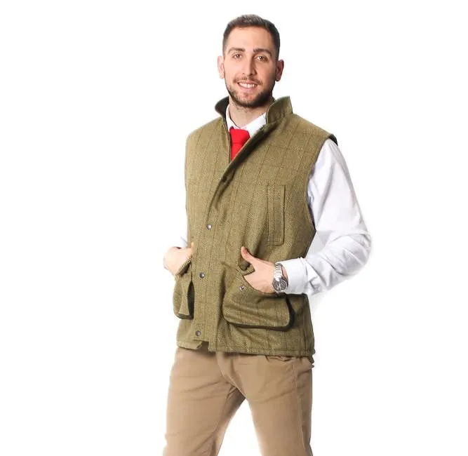 Mens Tweed Bodywarmer – Sage