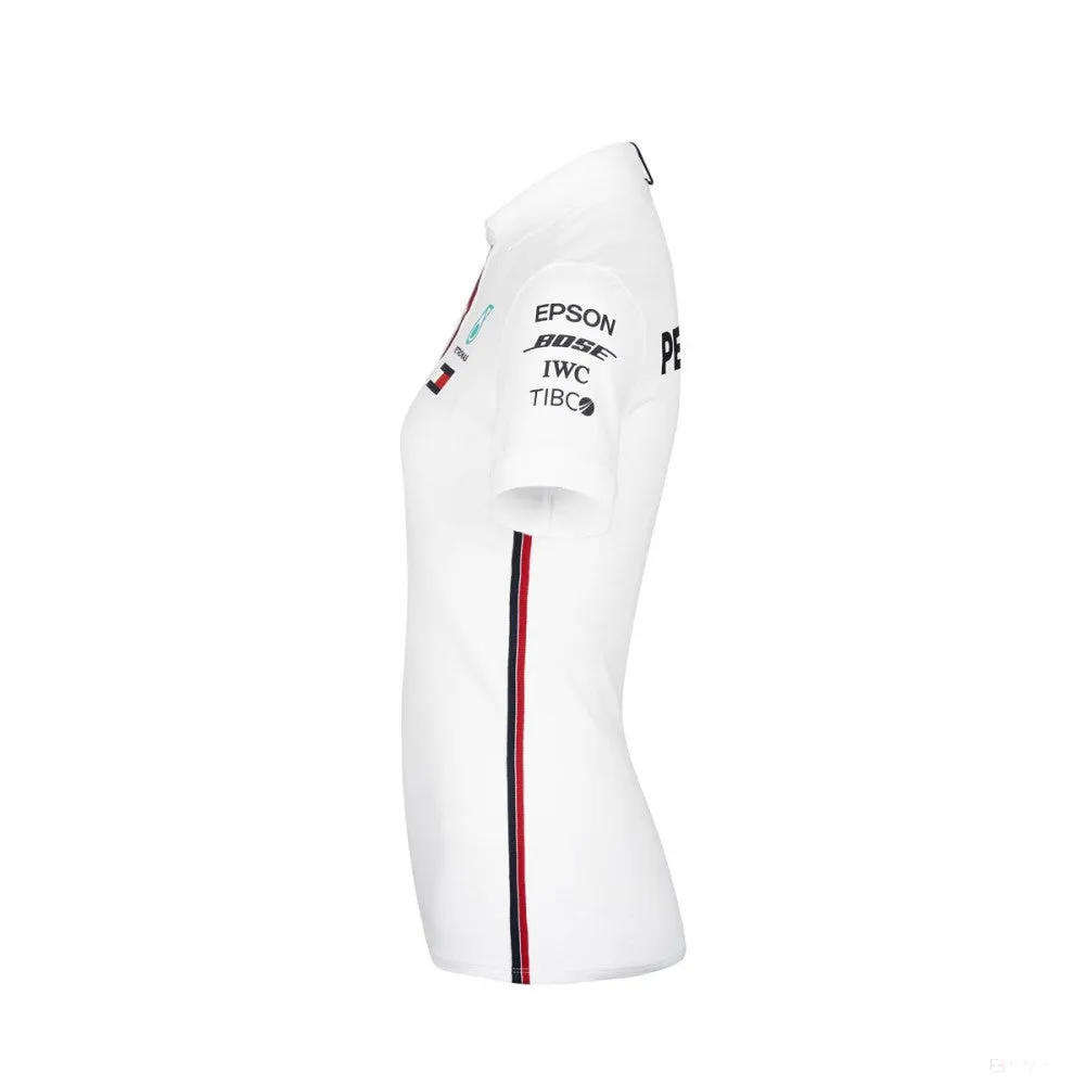 Mercedes Womens Polo, Team, White, 2019