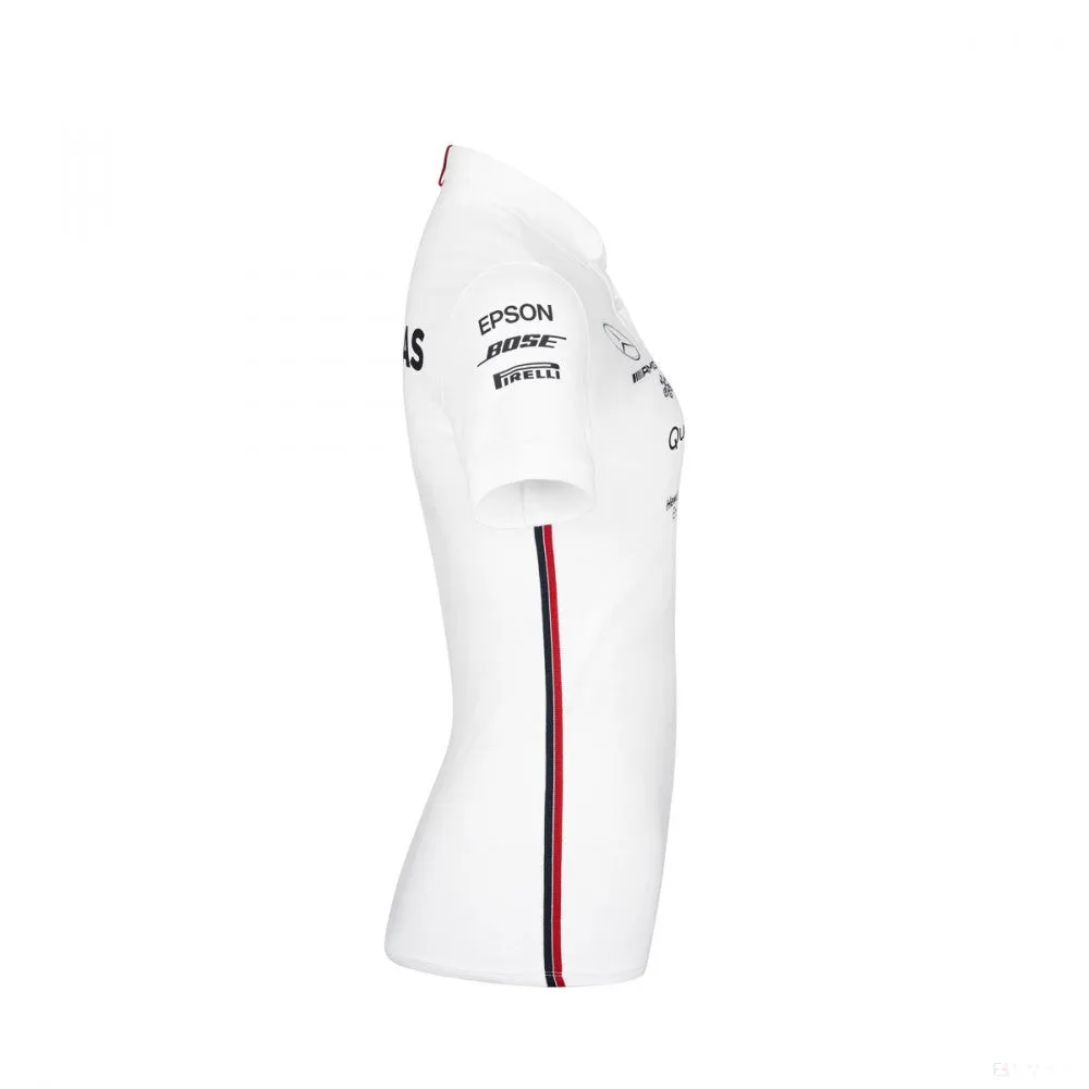 Mercedes Womens Polo, Team, White, 2019