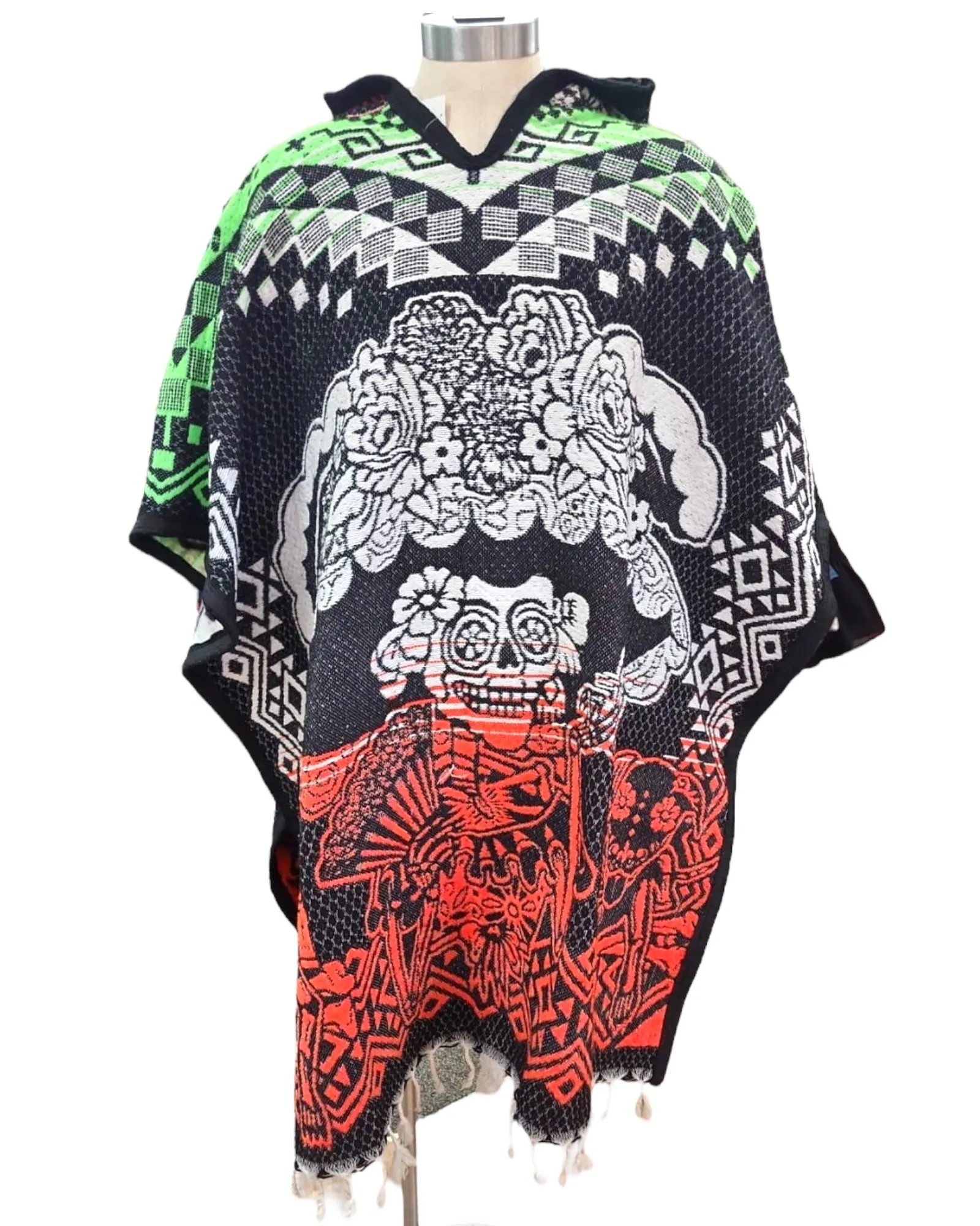 Mexican Poncho Catrina Skulls Unisex