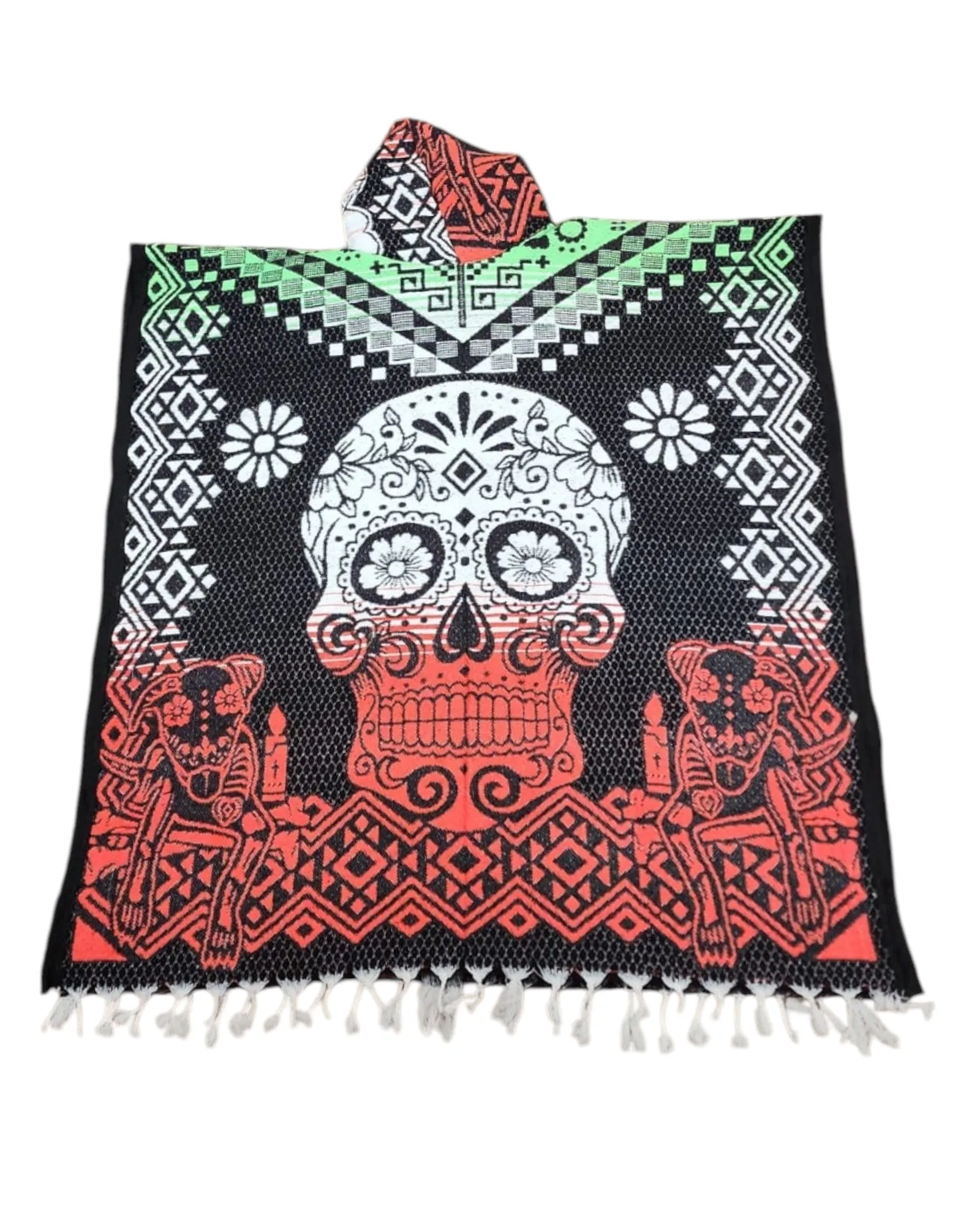 Mexican Poncho Catrina Skulls Unisex