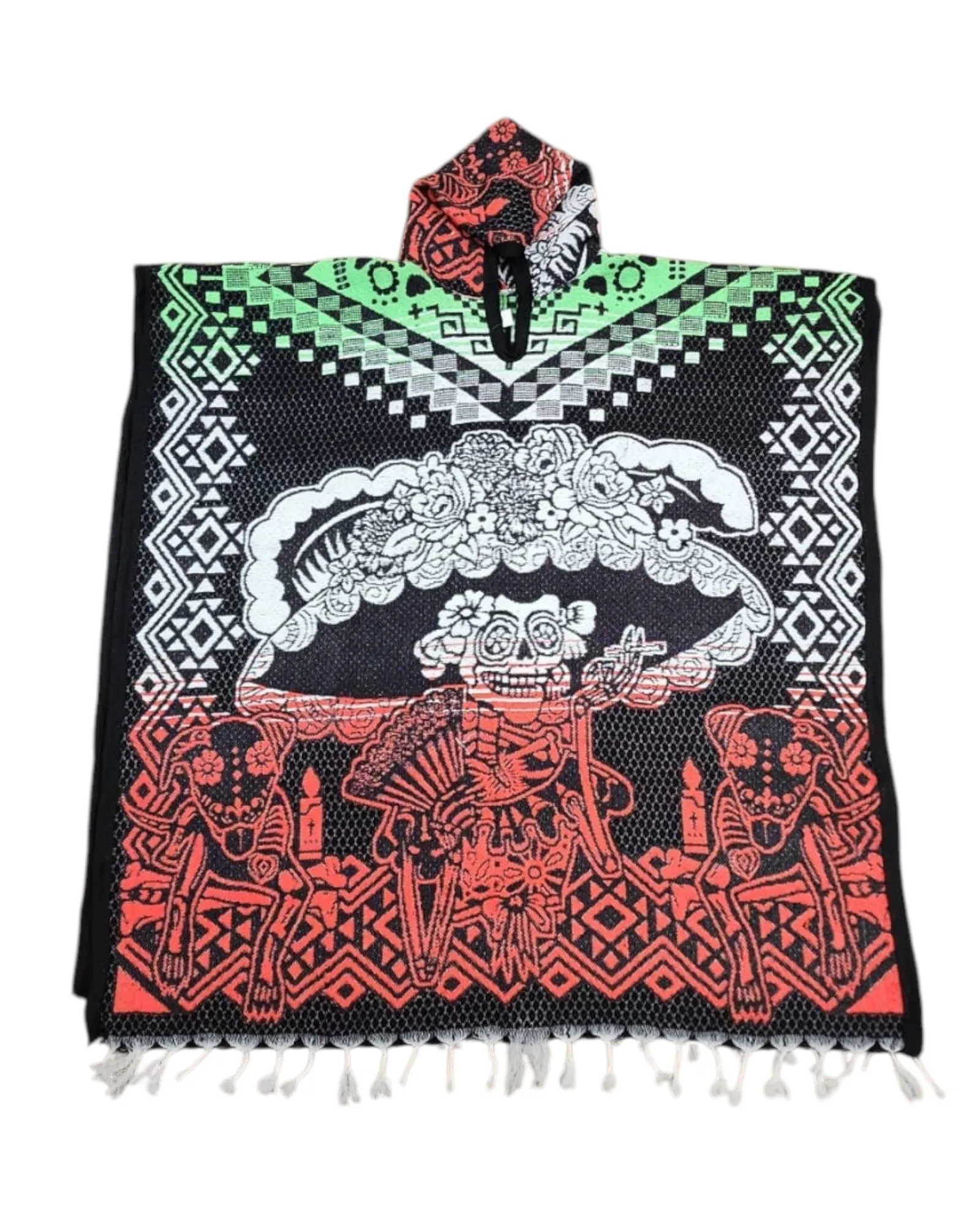 Mexican Poncho Catrina Skulls Unisex