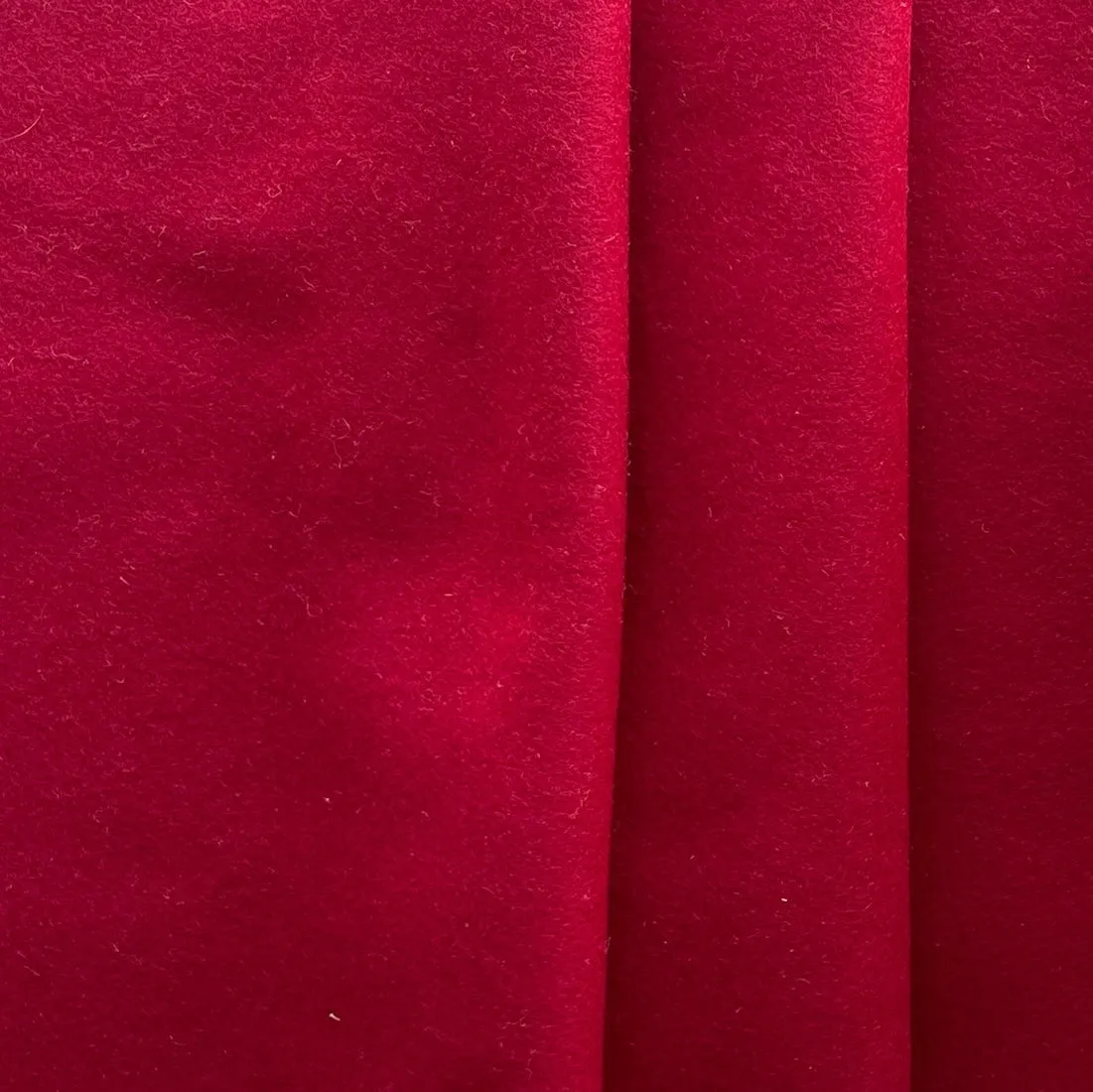 Mid-Weight Sultry Red Wool Melton Coating (Made in Italy)