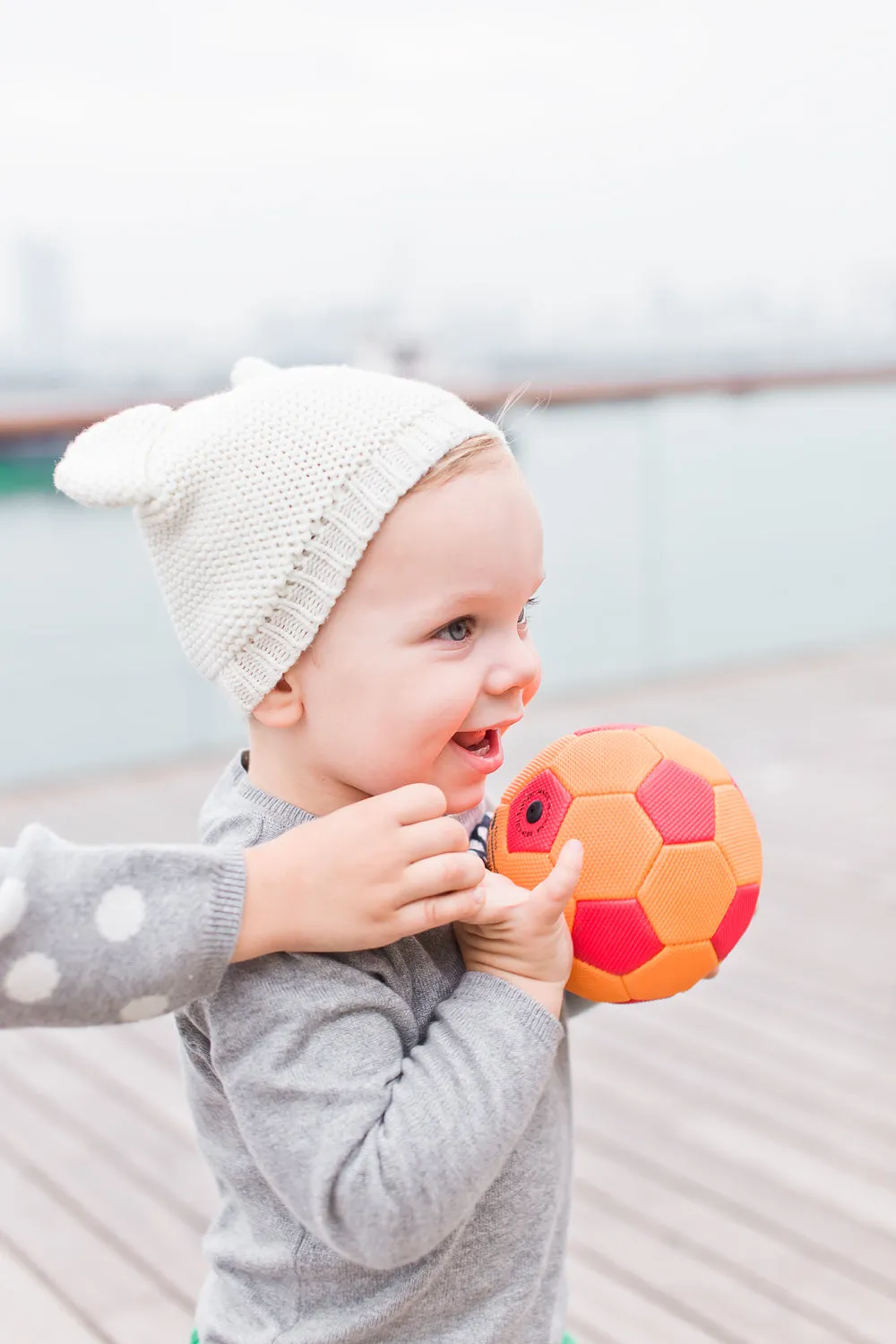 Mini Kardi White Bear Beanie (3m -12m)