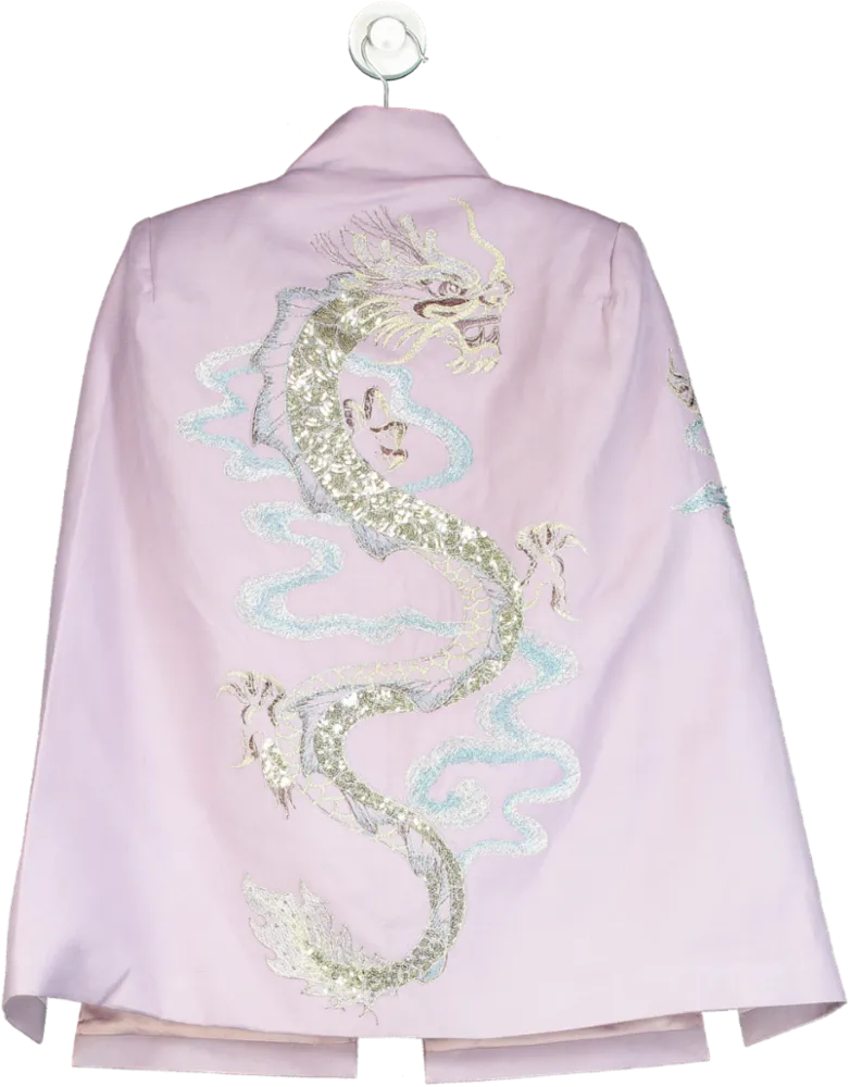 Nadya Shah Lavender Embroidered Cape UK 6