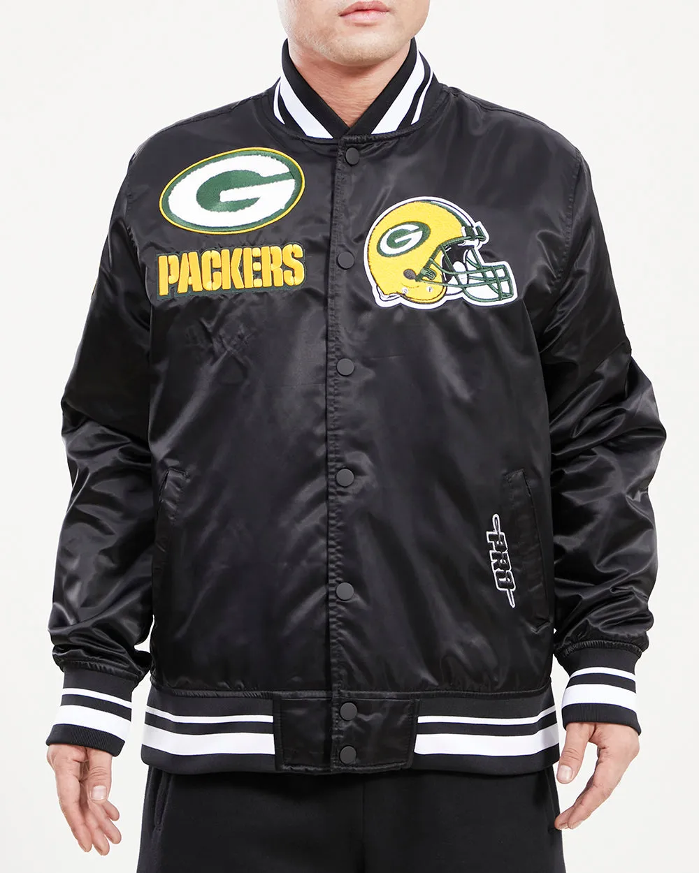 NFL GREEN BAY PACKERS MASHUP MEN'S TRACK JACKET (BLACK)