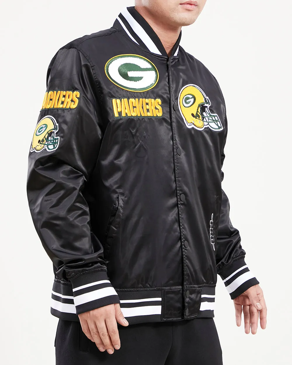 NFL GREEN BAY PACKERS MASHUP MEN'S TRACK JACKET (BLACK)