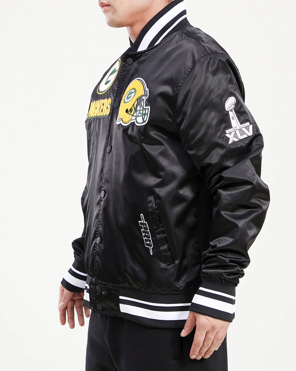 NFL GREEN BAY PACKERS MASHUP MEN'S TRACK JACKET (BLACK)