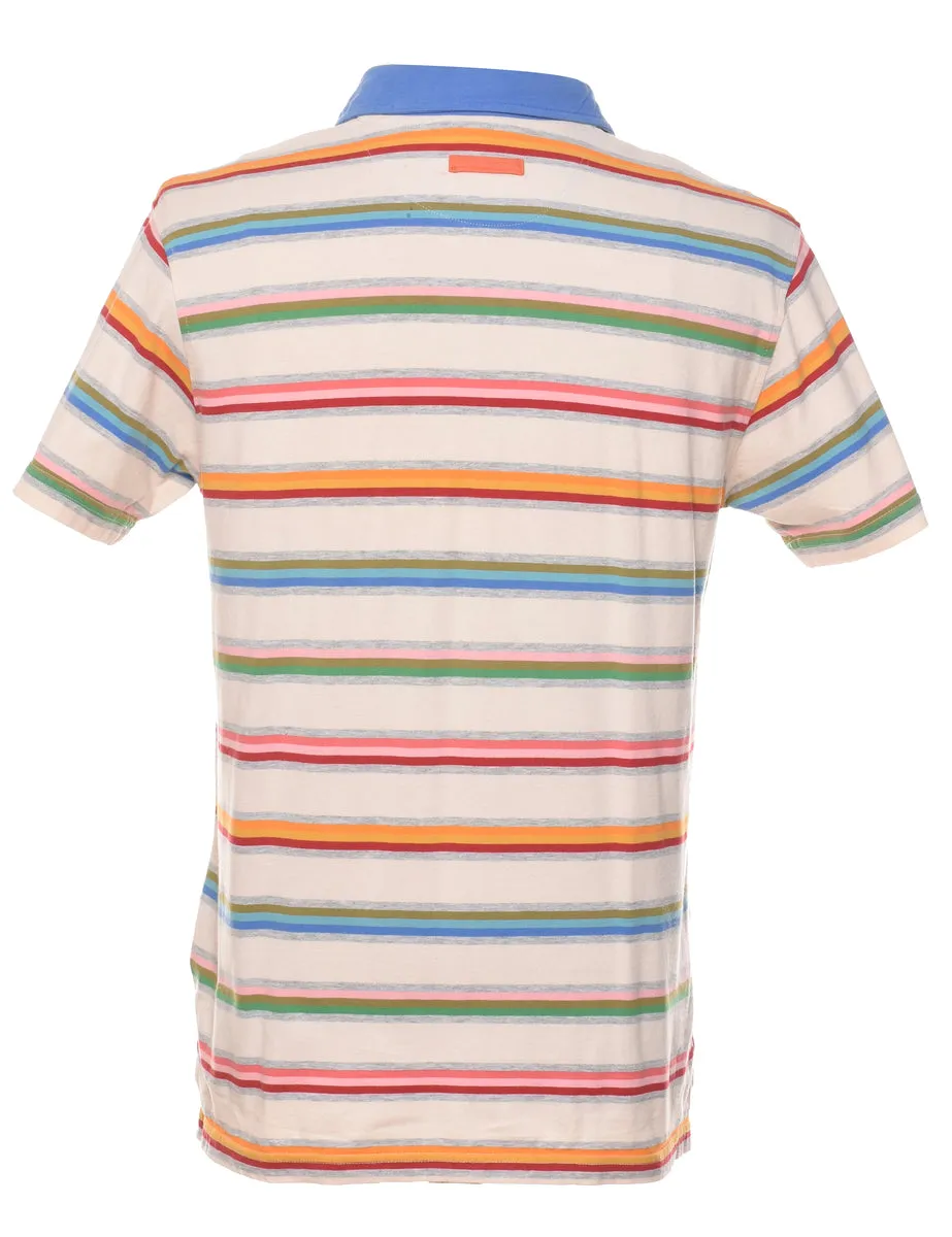 Nike Striped Multi-Colour Polo Shirt - L