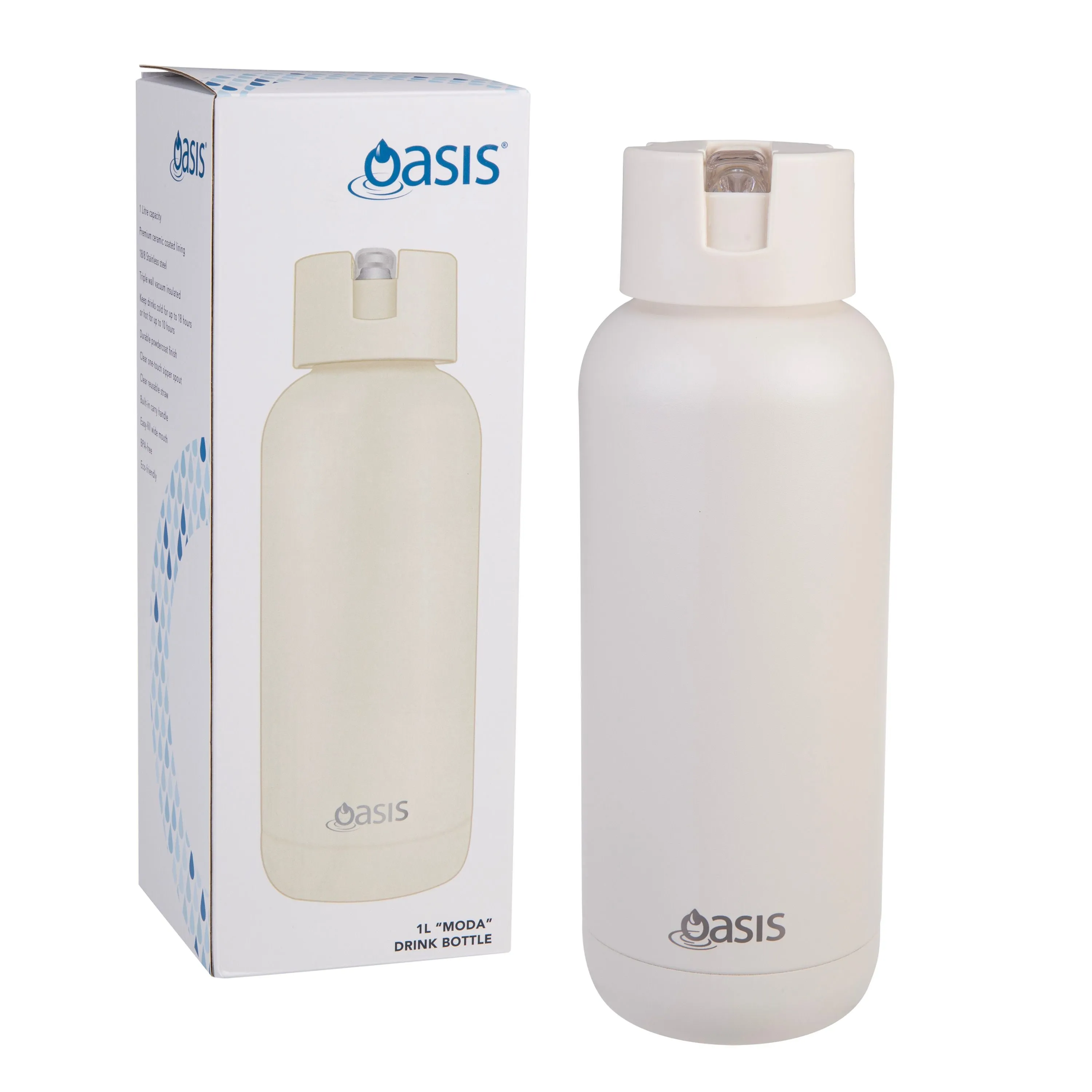 Oasis MODA Insulated Drink Bottle 1L - Alabaster