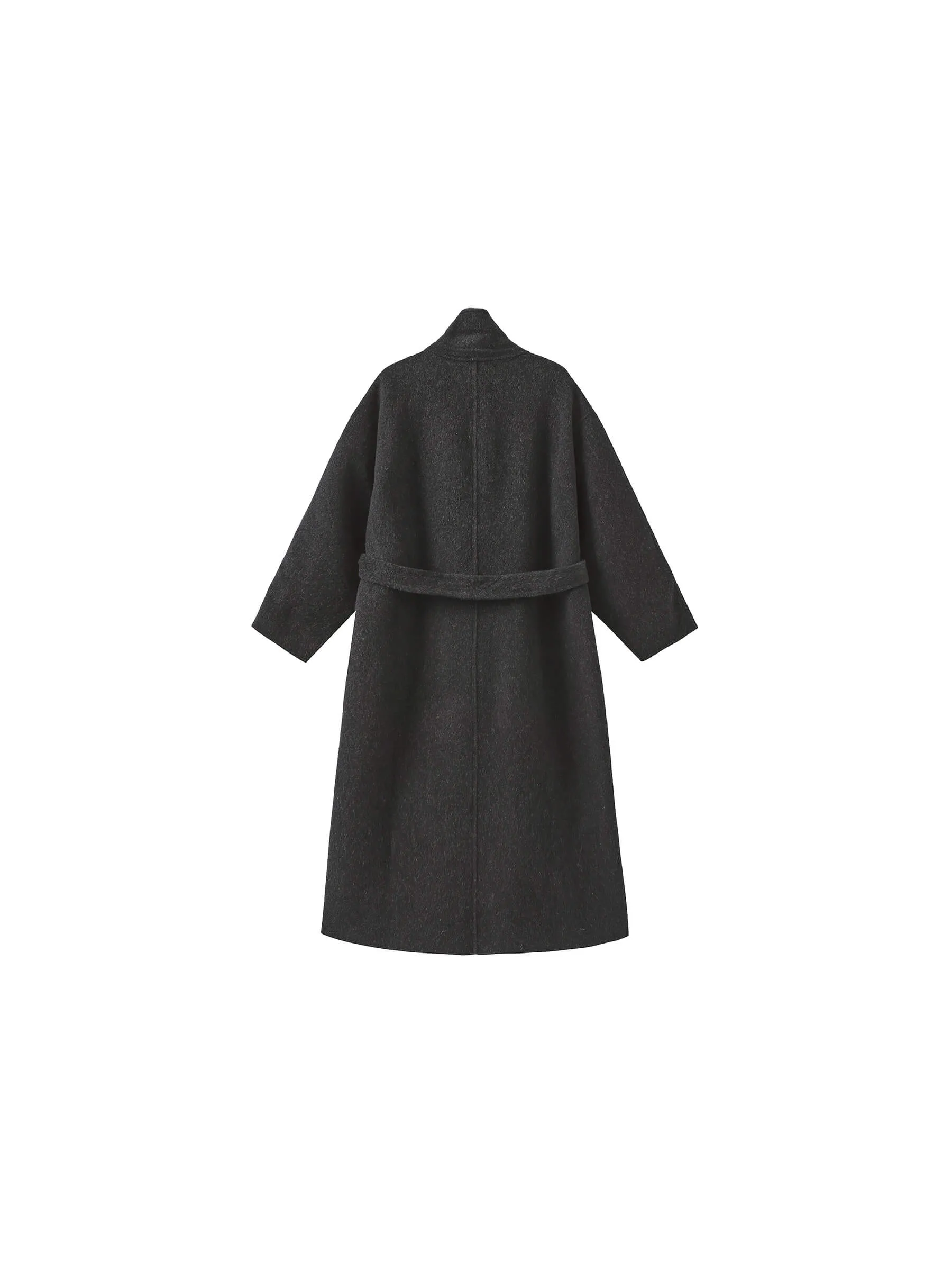 ONE BY CUBIC Double Face Tailored 100% Sheep Wool Coat with Belt