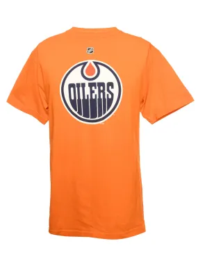 Orange Reebok Oilers Ice Hockey Printed T-shirt - M