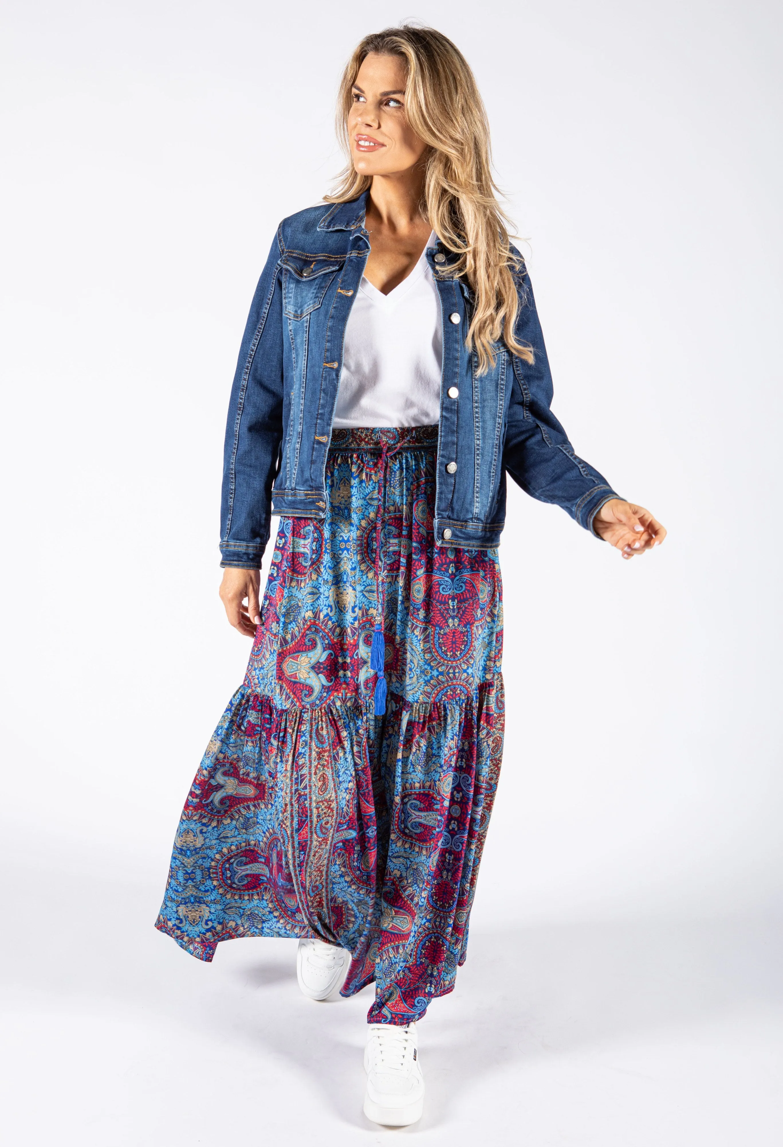 Paisley Print Maxi Skirt