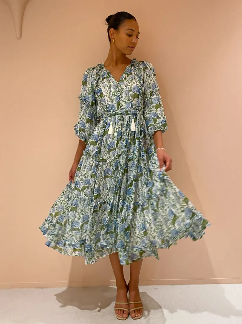 Palm Noosa Beatrix Dress in Blue Blooms