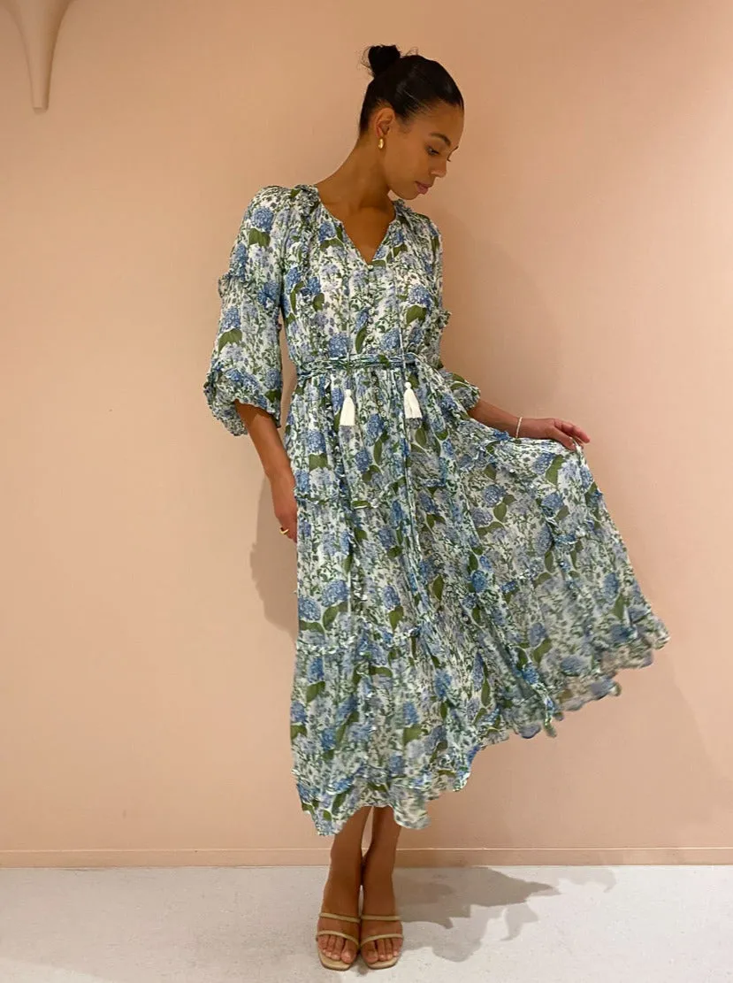 Palm Noosa Beatrix Dress in Blue Blooms