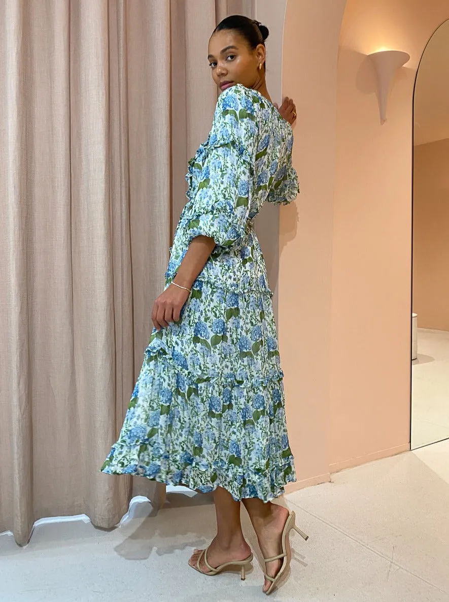 Palm Noosa Beatrix Dress in Blue Blooms