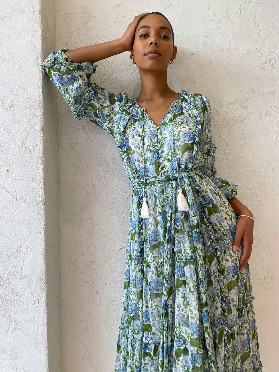 Palm Noosa Beatrix Dress in Blue Blooms