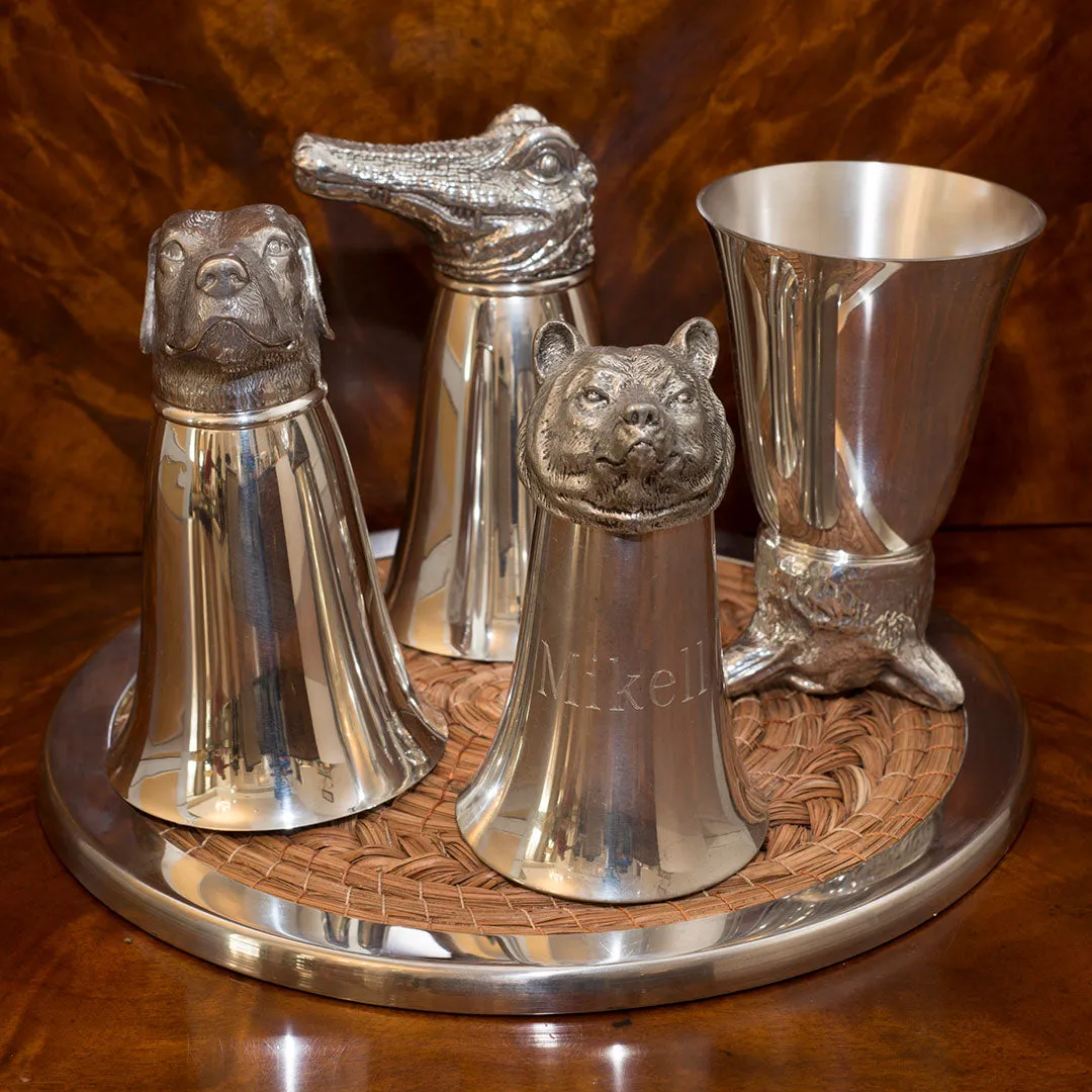 Pewter Bulldog Stirrup Cup 8oz