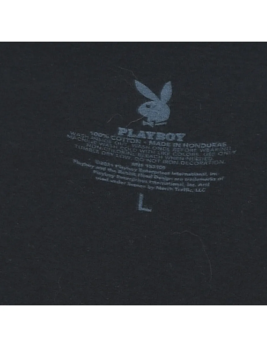 Playboy Black & White Printed T-shirt - L