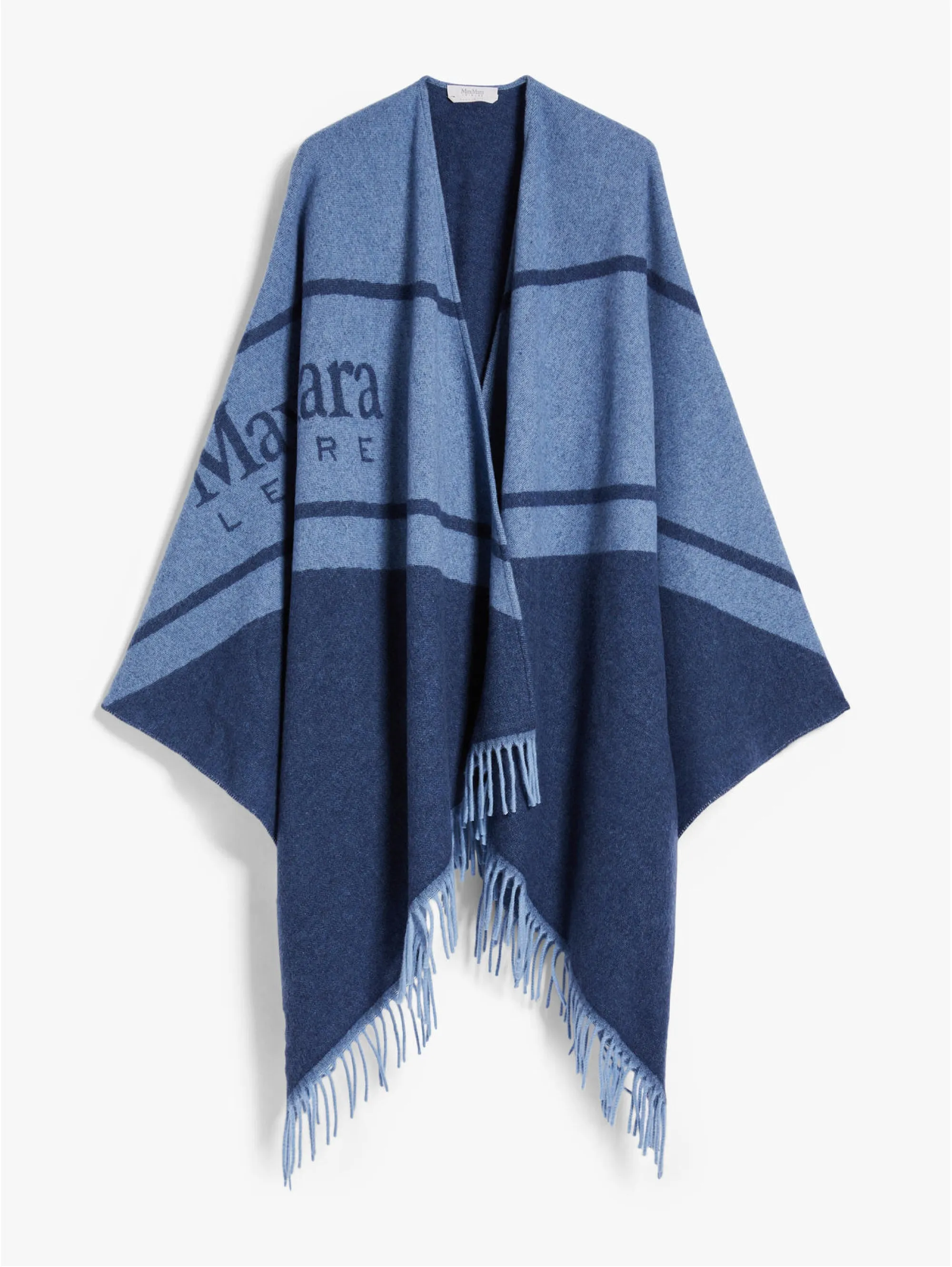 Poncho con Frange Blu