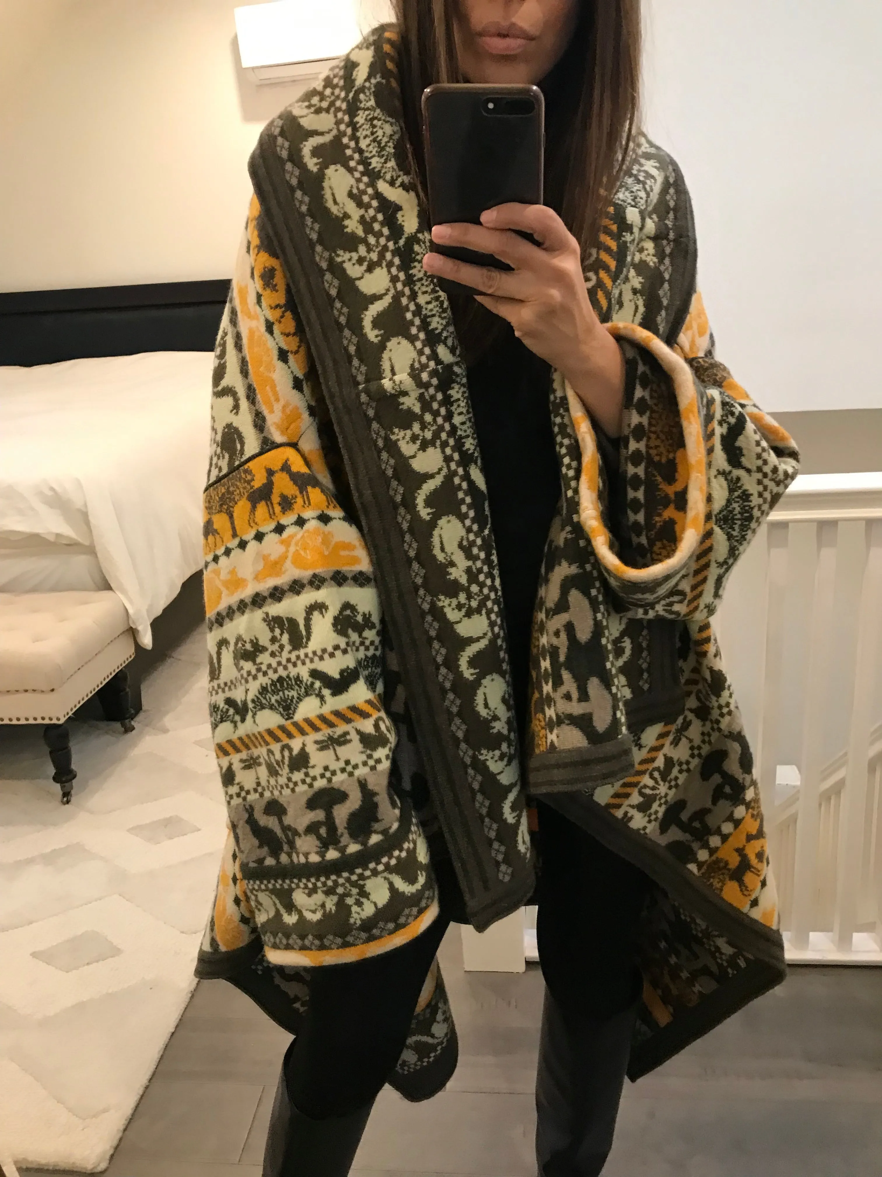 Printed Oversized Cardigan Coat